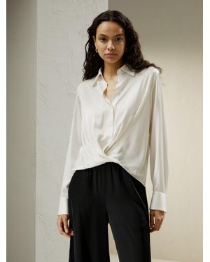 LILYSILK Hem Pleated Silk Blouse For - Natural