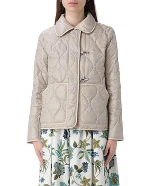 Fay Quilted Neutral Wave Stitched Toggle Jacket - Gray