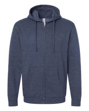 Tultex Full-Zip Hooded Sweatshirt - Blue