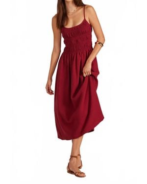 Bobi Charlotte Midi Dress - Red