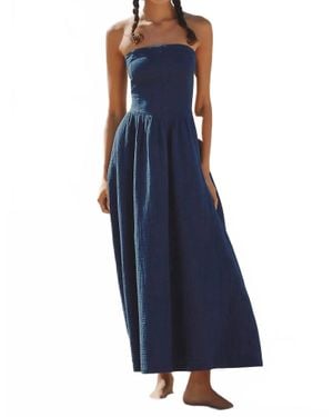 Sundays Runa Strapless Midi Dress - Blue