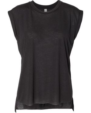 Bella Canvas Flowy Rolled Cuffs Muscle Tee - Black