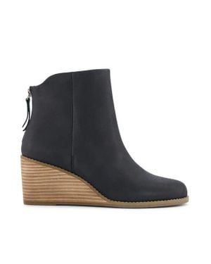 TOMS Casey Leather Wedge Boot - Blue