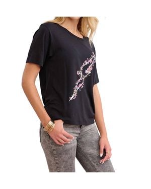 Chrldr Floral Bolt T-Shirt - Black