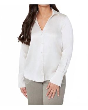 Renuar Woven Button Down Blouse - White