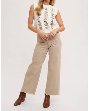 Bluivy Storybook Garden Sleeveless Sweater Top - Natural