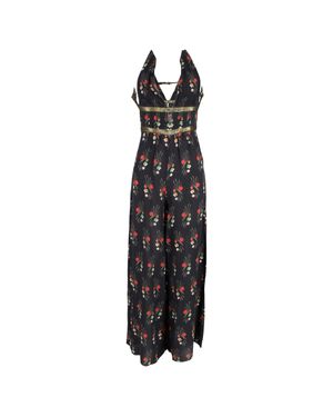 RIXO London Floral Wideleg Jumpsuit - Black