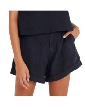 Not Monday Palmer Linen Shorts - Blue