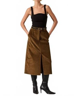 Astr Kendal Curved Neck Bodysuit - Brown