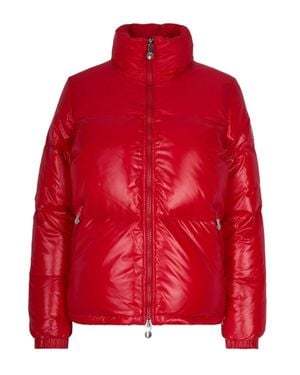 Pyrenex Fitted Glossy Nylon Puffer Jacket With Padded Pockets - Red