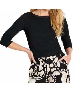 NIC+ZOE Bubble Knit Top - Black