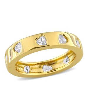 Mimi & Max 1 1/2Ct Tgw Created Sapphire Heart Eternity Ring - Metallic