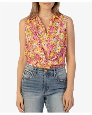 Kut From The Kloth Renata Front Twist Top - Blue