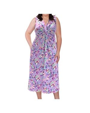 On The Plus Side Printed Sleeveless Diana Tank Dress - Purple