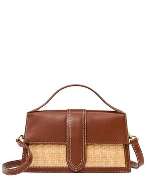 J.McLaughlin Fannie Leather-Trim Handbag - Brown