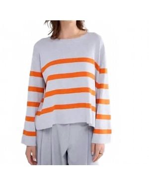 Summum Striped Viscose Blend Sweater - Red