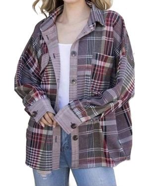 Elli Plaid Shacket - Purple