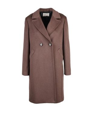 Kaos Lined Double-Breasted Polyester-Blend Coat - Brown