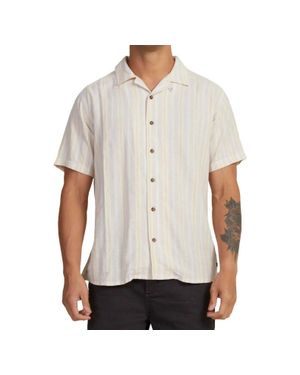 RVCA Beat Stripe Short Sleeve Shirt - White