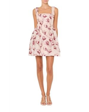 MILLY Erin Sleeveless Floral Mini Dress - Red