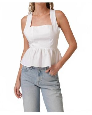 Line & Dot Essie Peplum Top - White