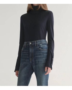 A.L.C. Elyse Knit Rib Combo Top - Blue