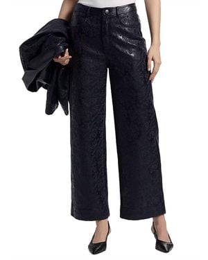 Cinq À Sept Betsy Embroidered Faux Leather Wide-Leg Pants - Blue