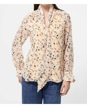 French Connection Leithia Wispy Chiffon Neck Tie Top - Natural