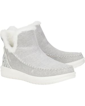 HEYDUDE Camden Brushed Cozy 42030-030 Boots 9 Faux Fur Lined Khd1927 - Gray