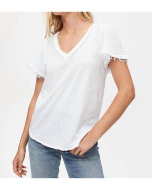 Michael Stars Tate Fabric Mix Tee - White