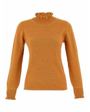 Dolcezza Knit Pullover Sweater - Orange