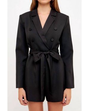Endless Rose Taega Blazer Romper - Black