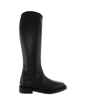 Ferragamo Ferragamo Flu Leather Riding Boots, Size 9 C - Black