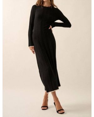 Promesa Ribbed Knit Maxi Sweater Dress - Black