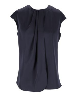 Emporio Armani Flowing Cap-Sleeve Blouse - Blue