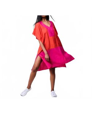 Echo Colorblock Siesta Midi Dress - Red