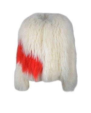 MSGM Real Fur Outerwear - White