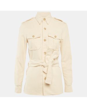 Ralph Lauren Polo Flannel Belted Shirt Jacket - Natural