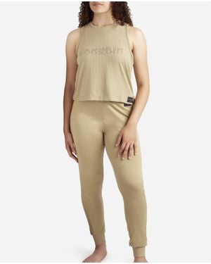 Danskin High Neck Tank Sleep With Jogger Set - Natural