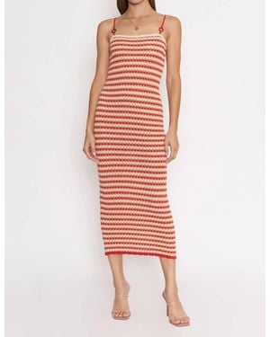 4si3nna Knit Stripe Dress - Red