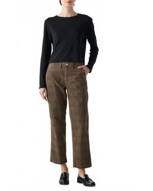AMO Lillian Plaid Corduroy Pants - Black