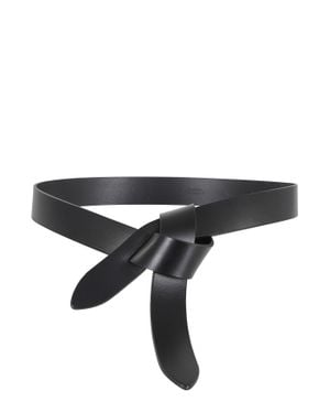 Isabel Marant Lecce Tie Closure Cow Leather Belt - Black