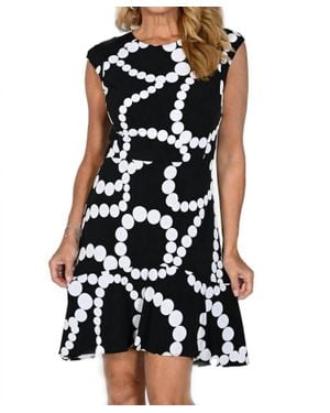 FRANK LYMAN Brookelynn Dot Chain Abstract Print Sleeveless Dress - Black