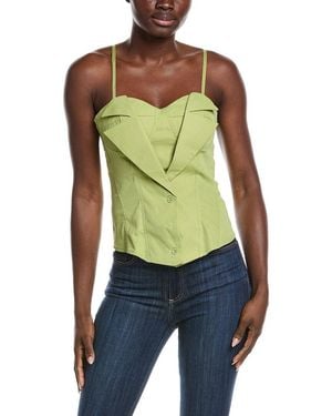 Gracia Zip-Up Corset Top - Green