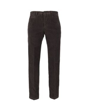 BRIGLIA Vertical Ribbed Straight-Leg Pants - Black