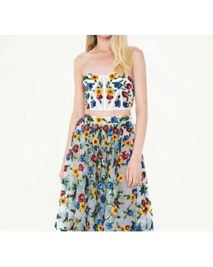 La Fuori Pera Embroidered Corset - Blue