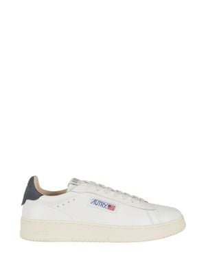 Autry Cream Dallas Low Side Logo Leather Sneakers - White