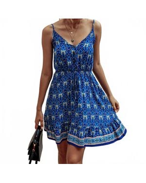 Supreme Patterned Cami Dress - Blue