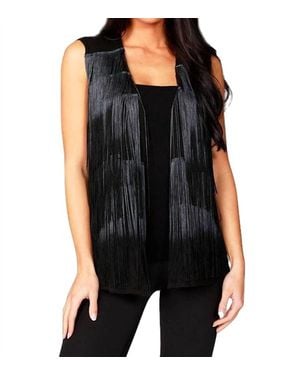 Angel Layered Fringe Vest - Black