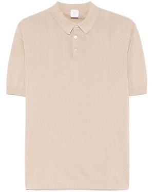 Eleventy Short-Sleeved Polo With Classic Collar And Design - Natural